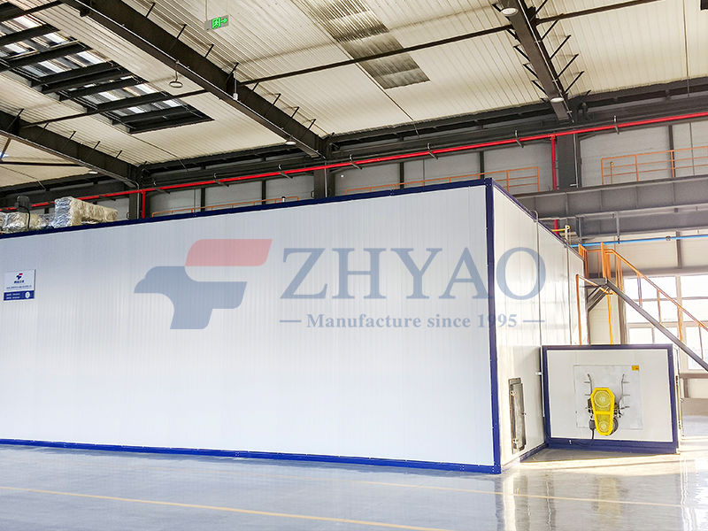 Accumulation and release powder coating line, steel component spraying equipment