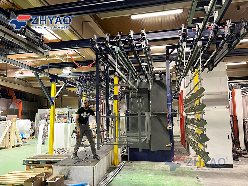 Croatia Automatic Powder Coating System Project with Monorail Conveyor